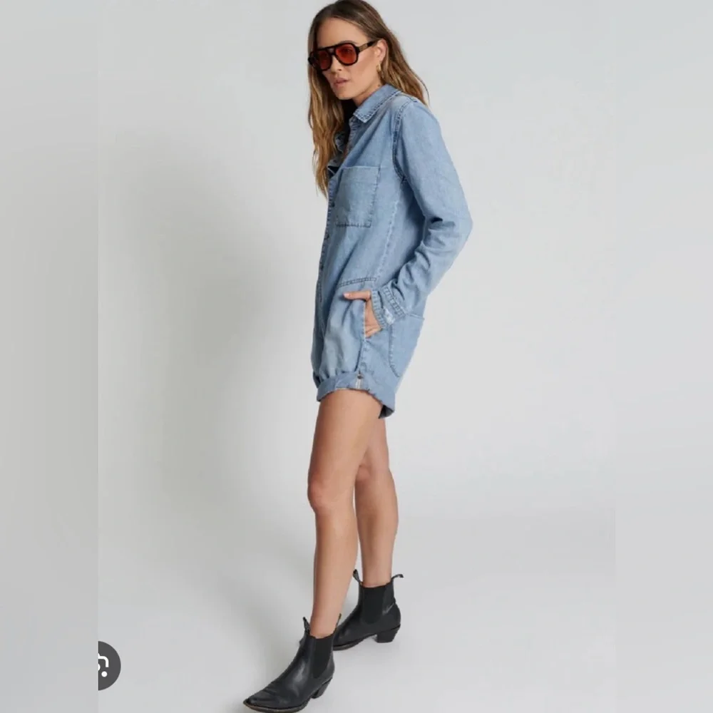 NWT One Teaspoon x Anthropologie Prophecy Denim Jumpsuit Romper Medium